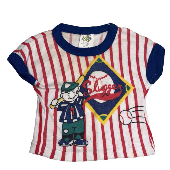 Cutie's By Judy Other - Vintage Baby Boy Baseball T-shirt Cotton Blend 12 Months Sluggers Cuties by Judy
